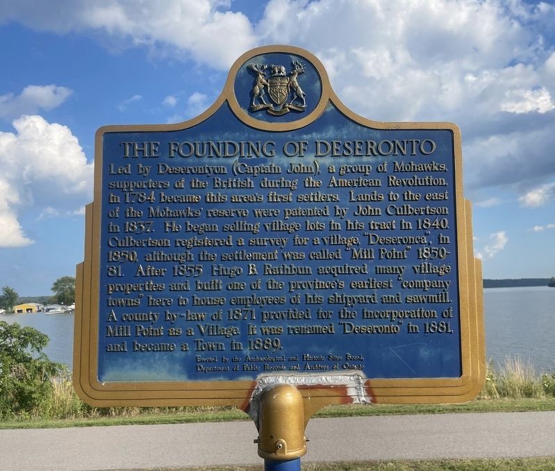 The Founding of Deseronto Marker image. Click for full size.