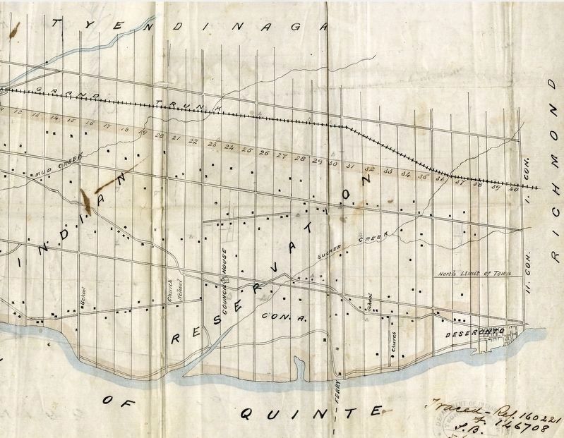 The Tyendinaga Mohawk Reserve and the town of Deseronto in 1895 image. Click for full size.