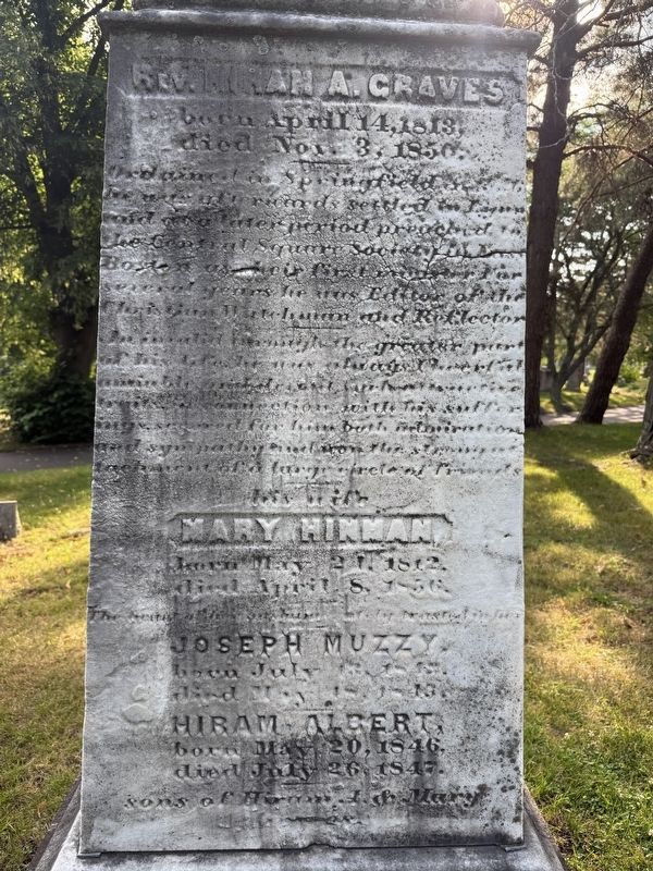 Rev. Hiram A Graves Marker. Click for full size. Rev. Hiram A Graves Marker image. Click for full size.