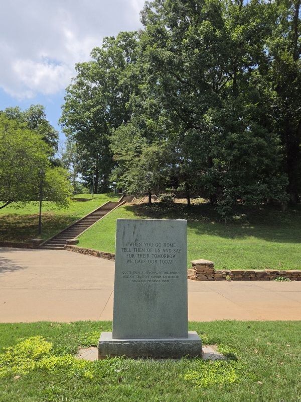 C.B.I. Marker looking to the steps descending from the Mahlon Adams Pavilion. Click for full size. C.B.I. Marker looking to the steps descending from the Mahlon Adams Pavilion image. Click for full size.