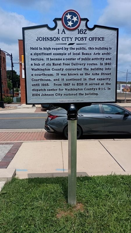 Johnson City Post Office Marker (Reverse) image. Click for full size.