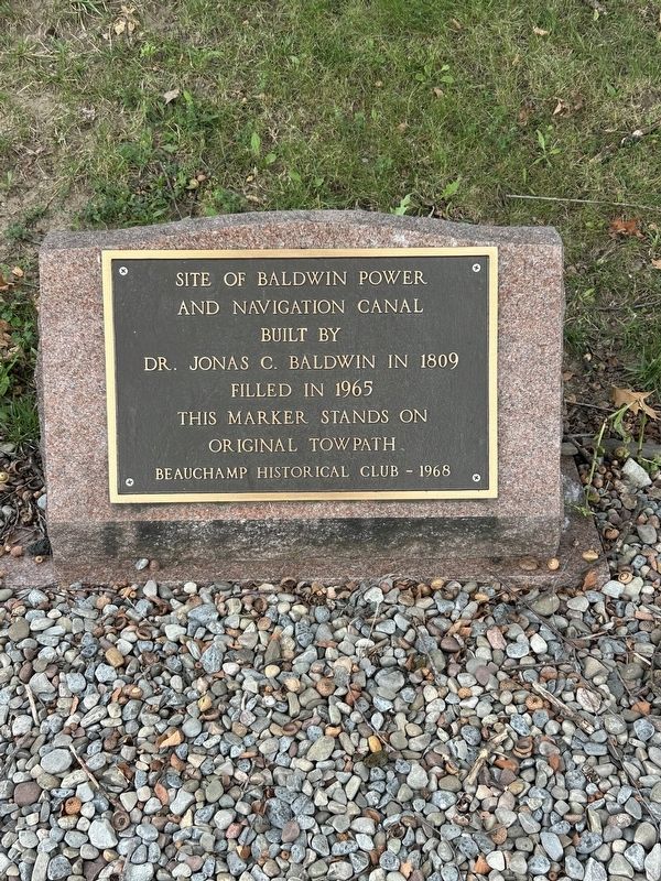 Site of Baldwin Power and Navigation Canal Marker. Click for full size. Site of Baldwin Power and Navigation Canal Marker image. Click for full size.