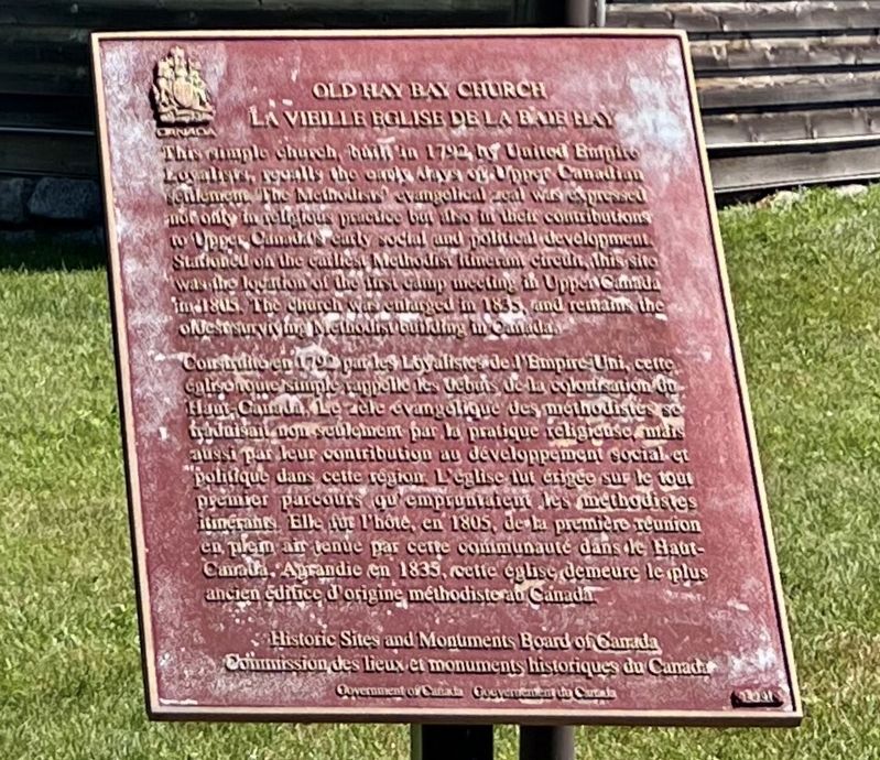 Old Hay Bay Church/La Vielle �glise de la Baie Hay Marker image. Click for full size.