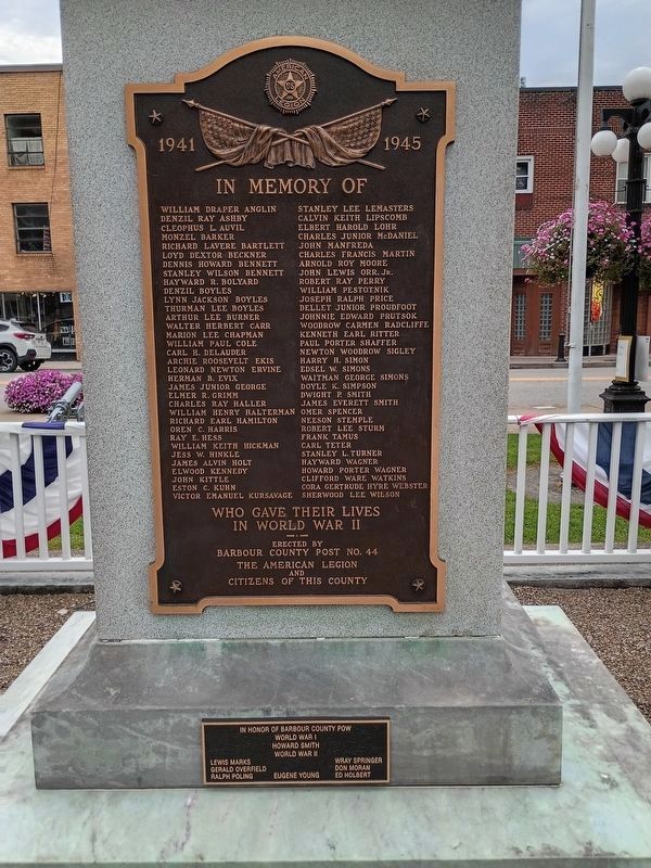 Barbour County War Memorial. Click for full size. Barbour County War Memorial image. Click for full size.
