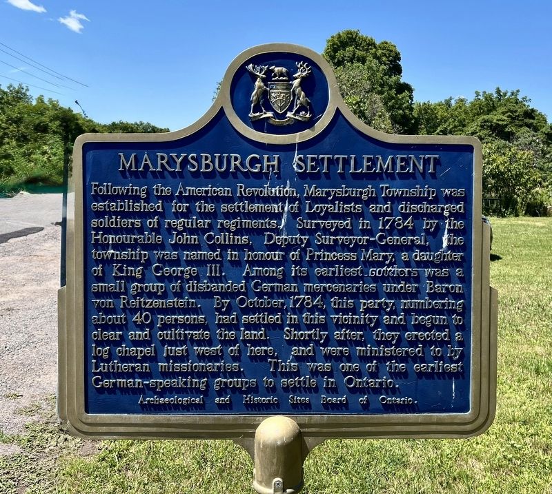 Marysburgh Settlement Marker image. Click for full size.