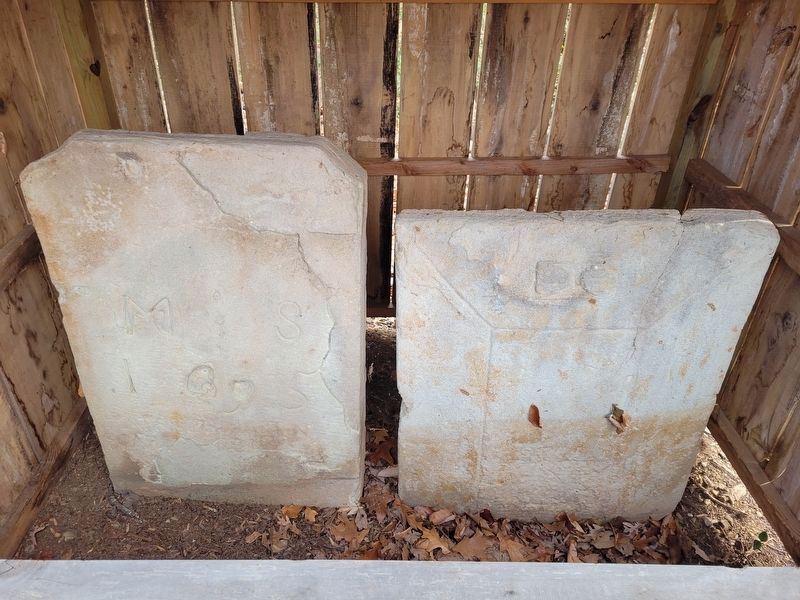 The two large stones displayed in the enclosure. Click for full size. The two large stones displayed in the enclosure image. Click for full size.