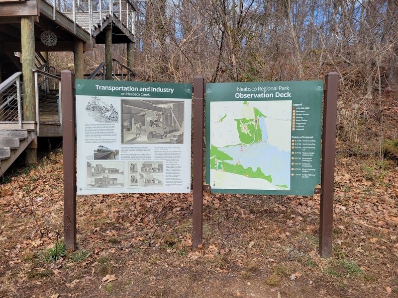 Transportation and Industry on Neabsco Creek Marker. Click for full size. Transportation and Industry on Neabsco Creek Marker image. Click for full size.