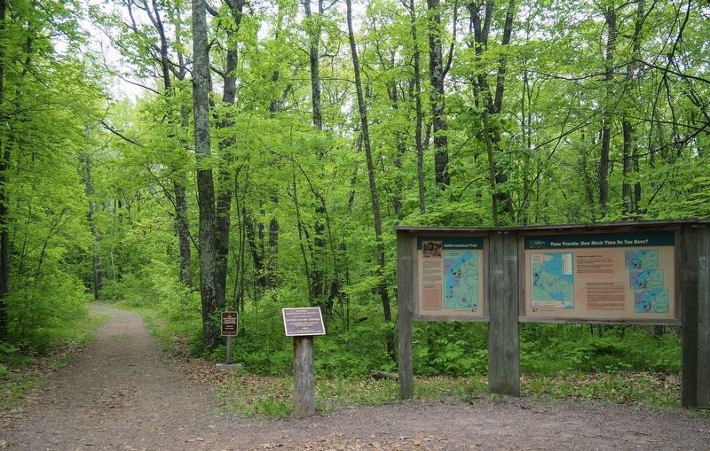 Markers at the start of the Kathio Landmark Trail image. Click for full size.