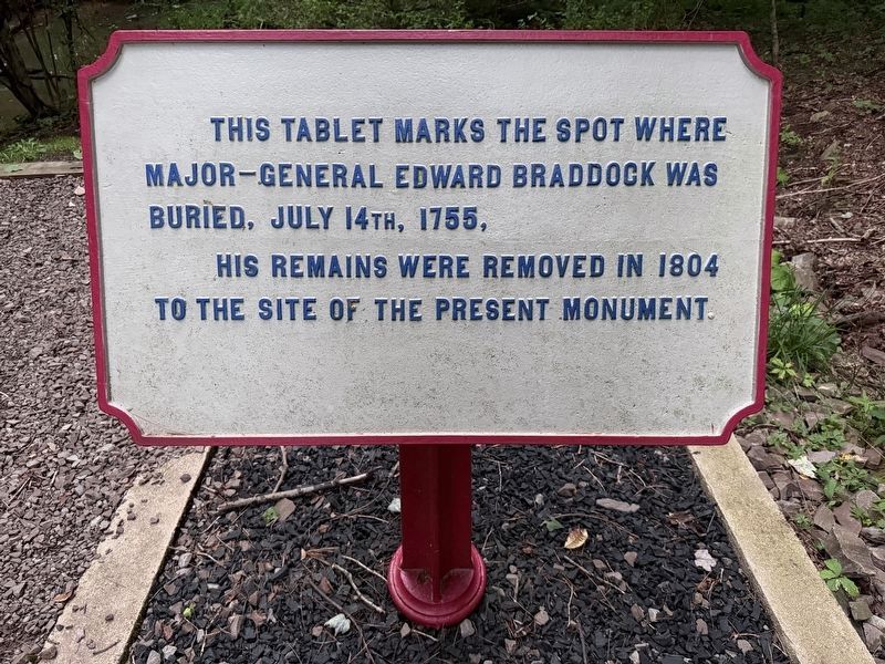 Braddock’s Original Grave Site Marker. Click for full size. Braddock’s Original Grave Site Marker image. Click for full size.