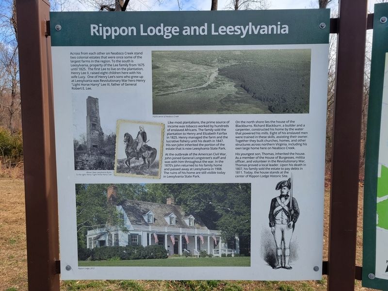 Rippon Lodge and Leesylvania Marker. Click for full size. Rippon Lodge and Leesylvania Marker image. Click for full size.