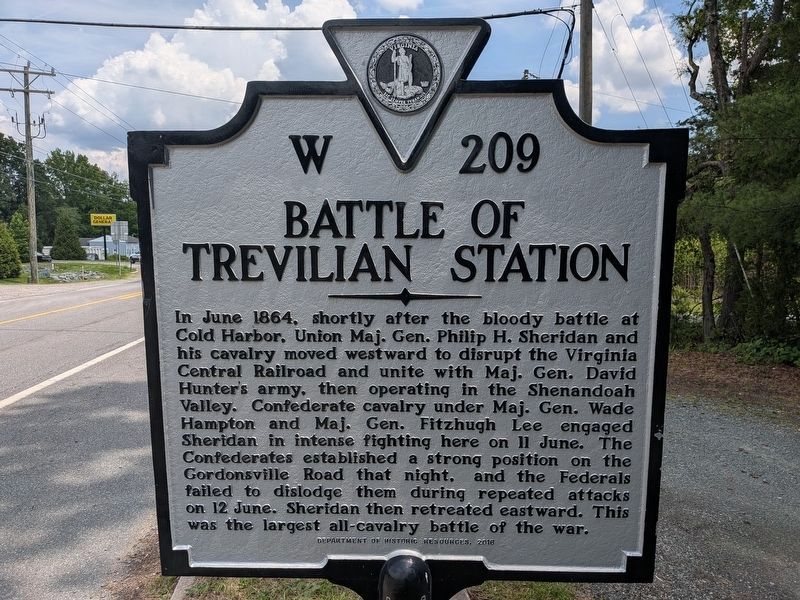 Battle of Trevilian Station Marker. Click for full size. Battle of Trevilian Station Marker image. Click for full size.