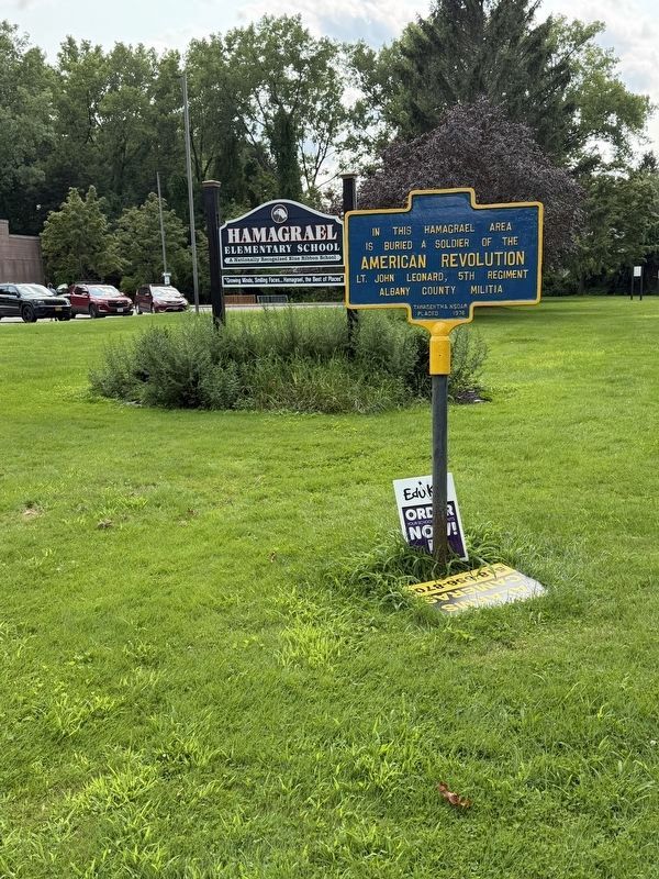 Marker Noting the Burial of an American Revolution Soldier. Click for full size. Marker Noting the Burial of an American Revolution Soldier image. Click for full size.