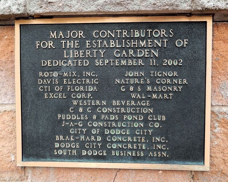 Liberty Garden Contributors Marker. Click for full size. Liberty Garden Contributors Marker image. Click for full size.