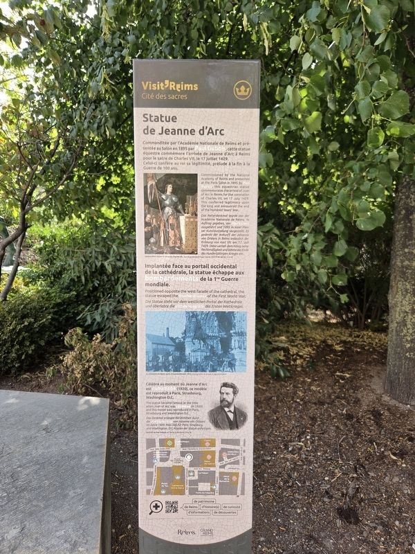 Statue de Jeanne d’Arc / Statue of Joan of Arc Marker. Click for full size. Statue de Jeanne d’Arc / Statue of Joan of Arc Marker image. Click for full size.