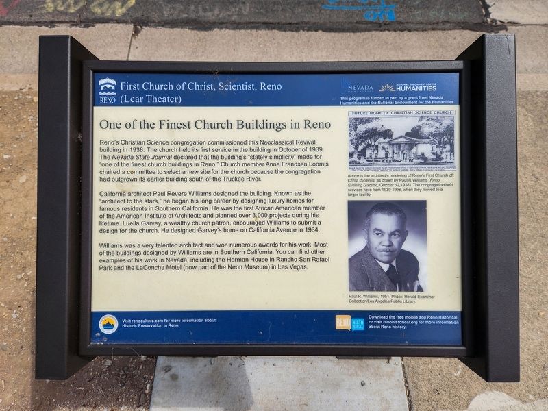 First Church of Christ, Scientist, Reno Marker. Click for full size. First Church of Christ, Scientist, Reno Marker image. Click for full size.