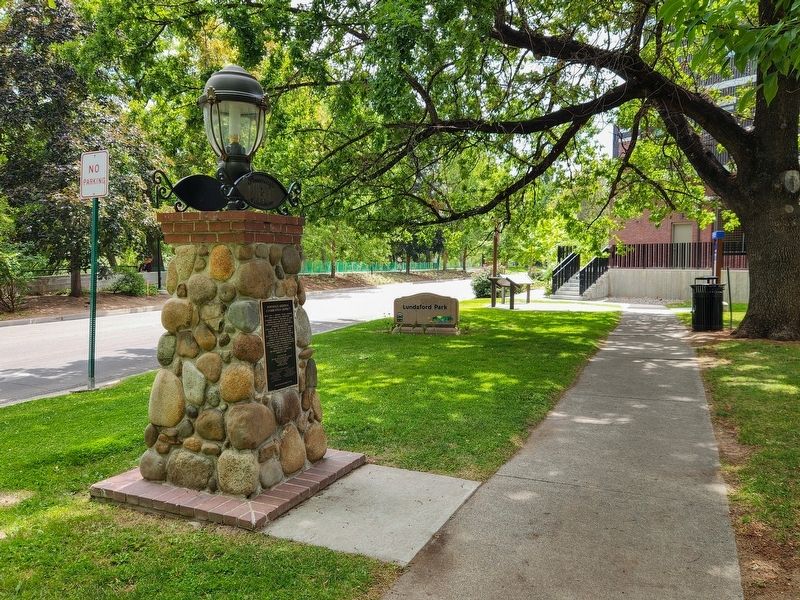 Powning’s Addition Conservation District Marker. Click for full size. Powning’s Addition Conservation District Marker image. Click for full size.