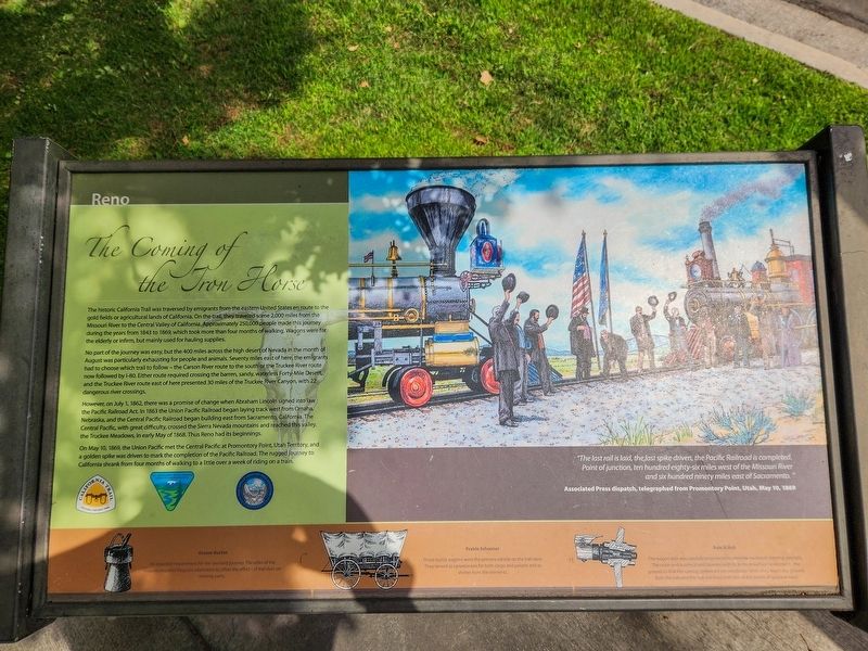 The Coming of the Iron Horse Marker. Click for full size. The Coming of the Iron Horse Marker image. Click for full size.