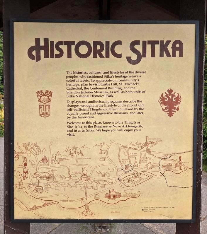 Historic Sitka Marker. Click for full size. Historic Sitka Marker image. Click for full size.