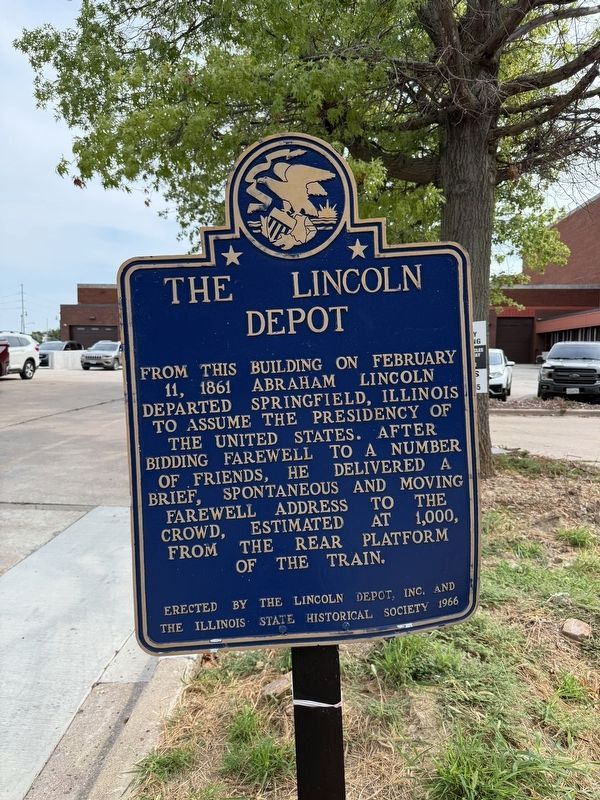 The Lincoln Depot Marker. Click for full size. The Lincoln Depot Marker image. Click for full size.