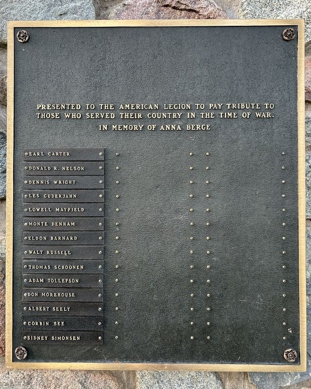Hinsdale Veterans Memorial, South Marker. Click for full size. Hinsdale Veterans Memorial, South Marker image. Click for full size.