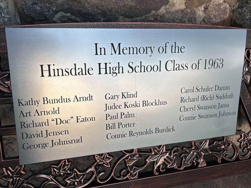 Hinsdale Veterans Memorial, West Plaque. Click for full size. Hinsdale Veterans Memorial, West Plaque image. Click for full size.