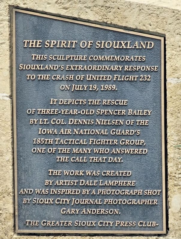 The Spirit of Siouxland Marker. Click for full size. The Spirit of Siouxland Marker image. Click for full size.