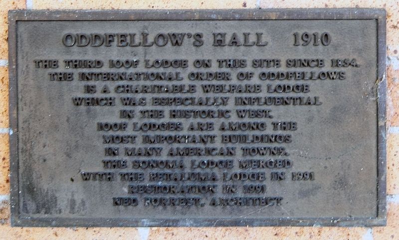 Oddfellows's Hall 1910 Marker. Click for full size. Oddfellows's Hall 1910 Marker image. Click for full size.
