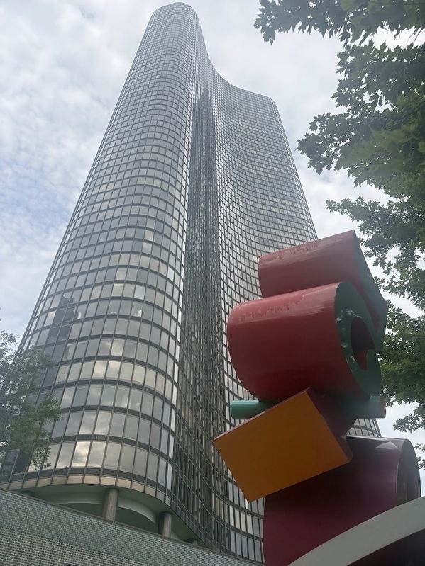 WBEZ sculpture is across the street from Lake Point Tower. Click for full size. WBEZ sculpture is across the street from Lake Point Tower image. Click for full size.
