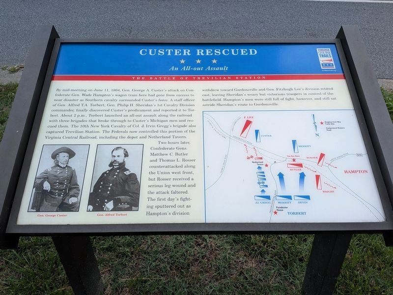 Custer Rescued Marker. Click for full size. Custer Rescued Marker image. Click for full size.