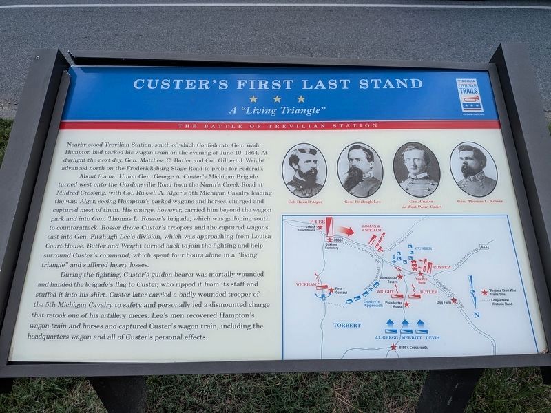 Custer's First Last Stand Marker. Click for full size. Custer's First Last Stand Marker image. Click for full size.