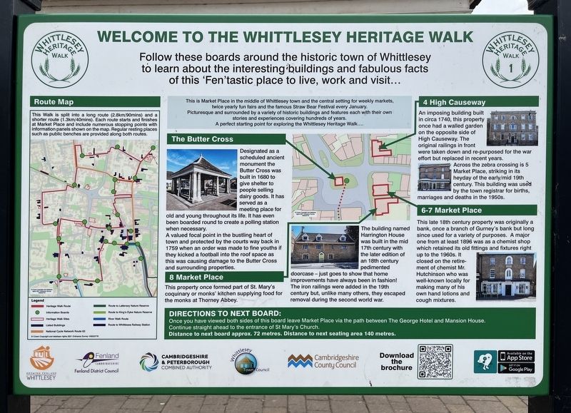 Welcome to the Whittlesey Heritage Walk Marker. Click for full size. Welcome to the Whittlesey Heritage Walk Marker image. Click for full size.