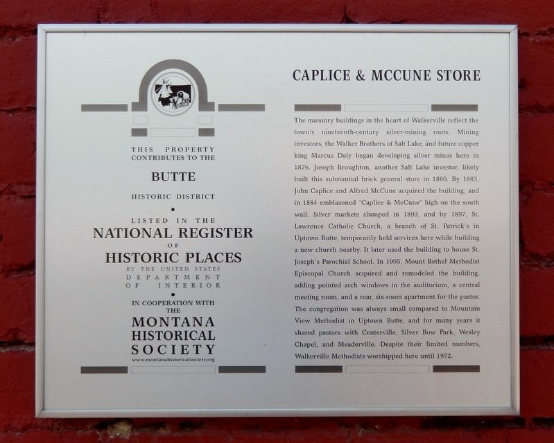 Caplice & McCune Store Marker. Click for full size. Caplice & McCune Store Marker image. Click for full size.