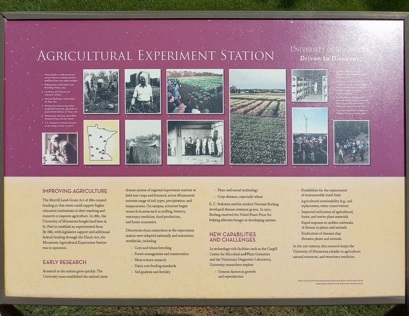 Agricultural Experiment Station Marker. Click for full size. Agricultural Experiment Station Marker image. Click for full size.