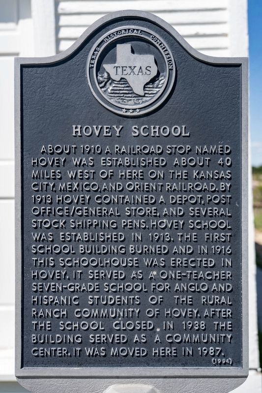Hovey School Marker. Click for full size. Hovey School Marker image. Click for full size.