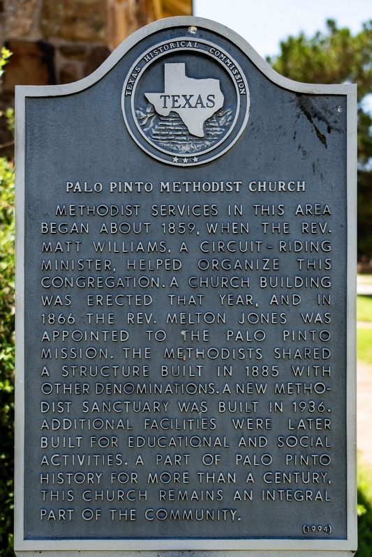 Palo Pinto Methodist Church Marker. Click for full size. Palo Pinto Methodist Church Marker image. Click for full size.