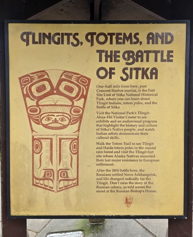 Tlingits, Totems, and the Battle of Sitka Marker. Click for full size. Tlingits, Totems, and the Battle of Sitka Marker image. Click for full size.