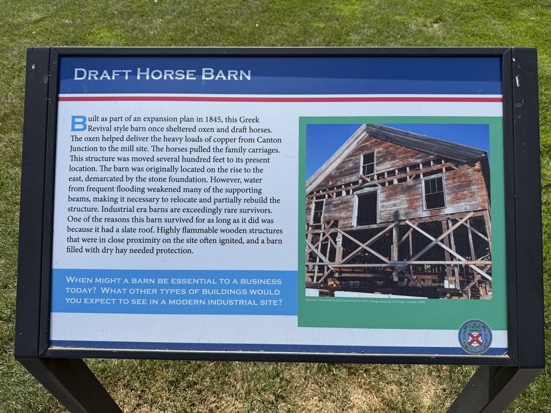 Draft Horse Barn Marker. Click for full size. Draft Horse Barn Marker image. Click for full size.