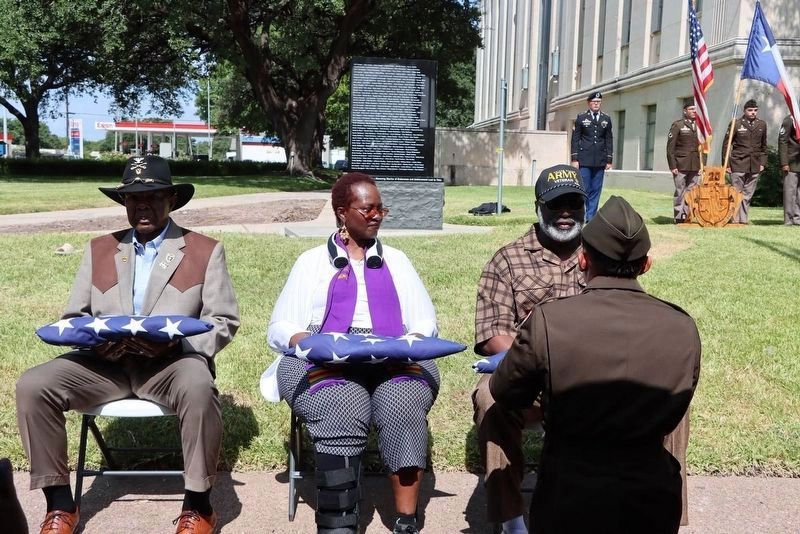 Ret. Col. Billy McGowan Sr, Angela Shaw Ross and Albert Manigo. Click for full size. Ret. Col. Billy McGowan Sr, Angela Shaw Ross and Albert Manigo image. Click for full size.