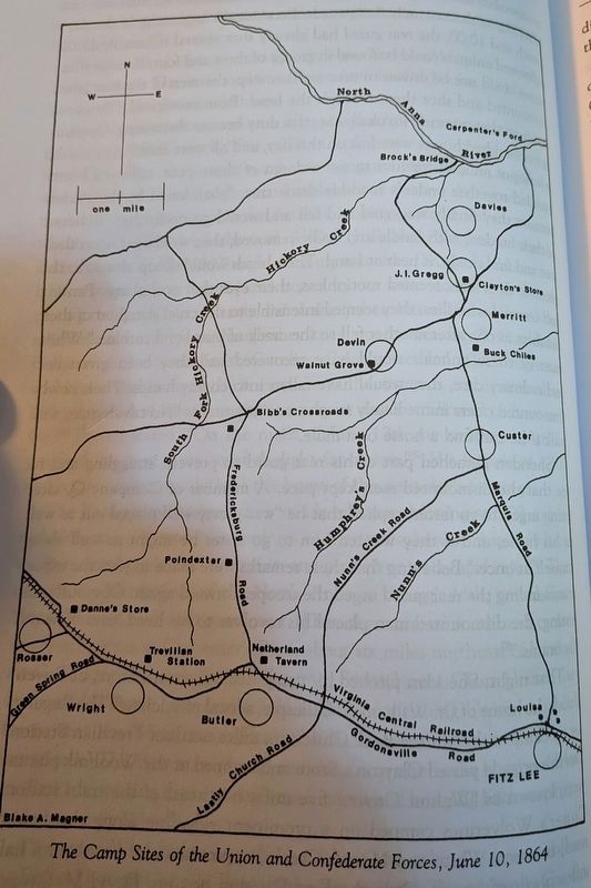 Map of Camps Prior to Trevilian Station. Click for full size. Map of Camps Prior to Trevilian Station image. Click for full size.