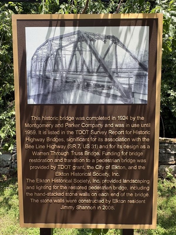 Montgomery and Parker Company Historic Bridge Marker. Click for full size. Montgomery and Parker Company Historic Bridge Marker image. Click for full size.