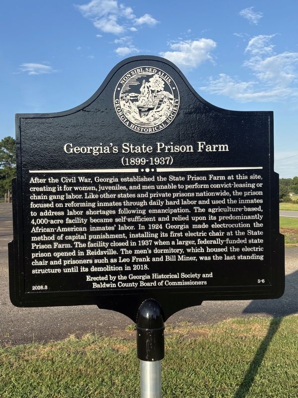 Georgia's State Prison Farm Marker image. Click for full size.