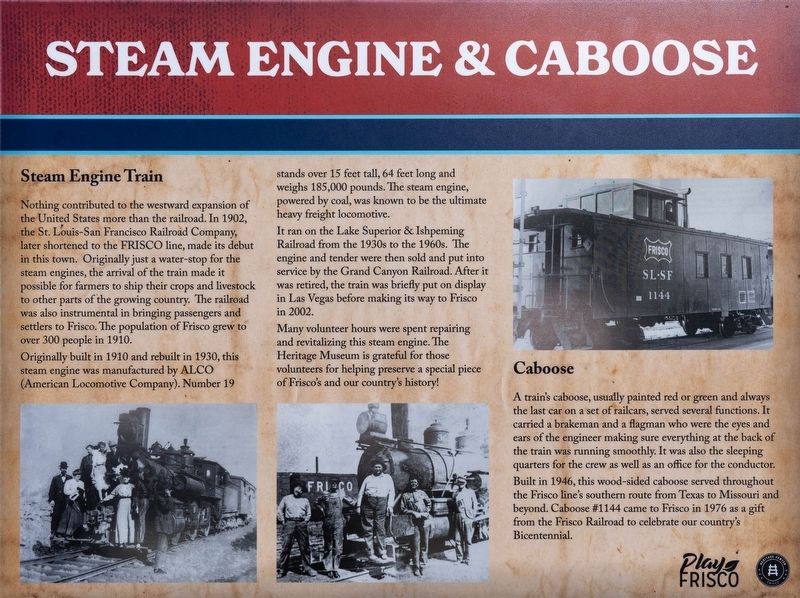 Steam Engine & Caboose Marker. Click for full size. Steam Engine & Caboose Marker image. Click for full size.