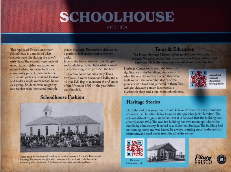 Schoolhouse Marker. Click for full size. Schoolhouse Marker image. Click for full size.