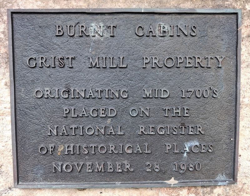 Burnt Cabins Grist Mill Property Marker image. Click for full size.