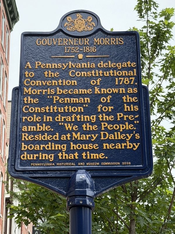 Gouverneur Morris Marker. Click for full size. Gouverneur Morris Marker image. Click for full size.