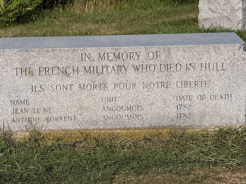In Memory of the French Military Who Died in Hull Marker. Click for full size. In Memory of the French Military Who Died in Hull Marker image. Click for full size.