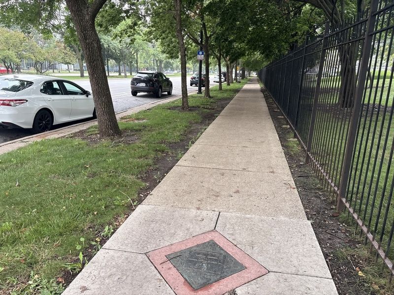 George Johnson Marker on the east side of King Drive. Click for full size. George Johnson Marker on the east side of King Drive image. Click for full size.