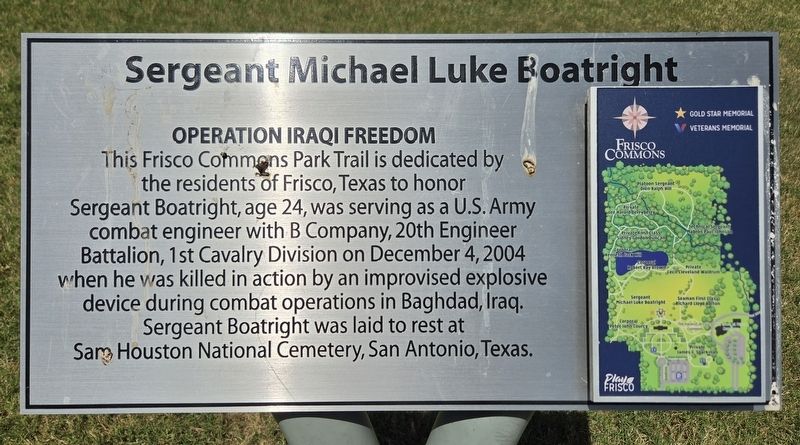 Sergeant Michael Luke Boatright Marker. Click for full size. Sergeant Michael Luke Boatright Marker image. Click for full size.