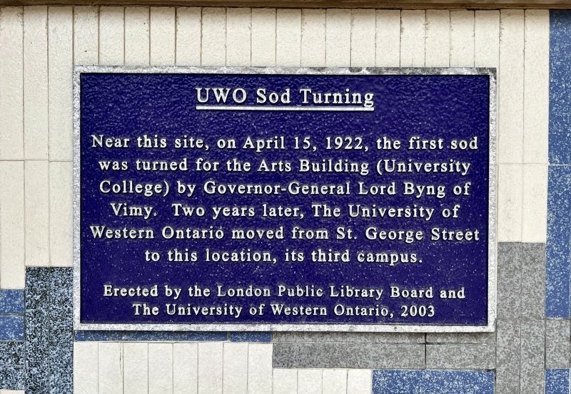 UWO Sod Turning Marker image. Click for full size.