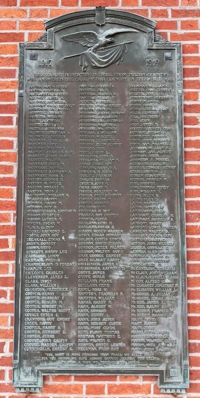 Fulton County World War I Memorial Honor Roll image. Click for full size.